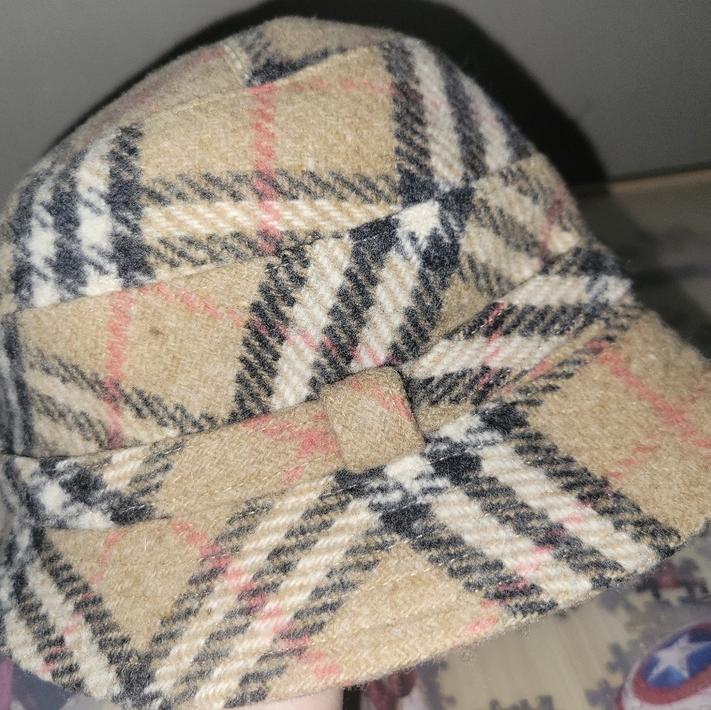 Burberry Check Wool Fedora Hat Small